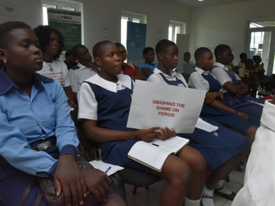 Cross section of students at the menstural hygine day event 6